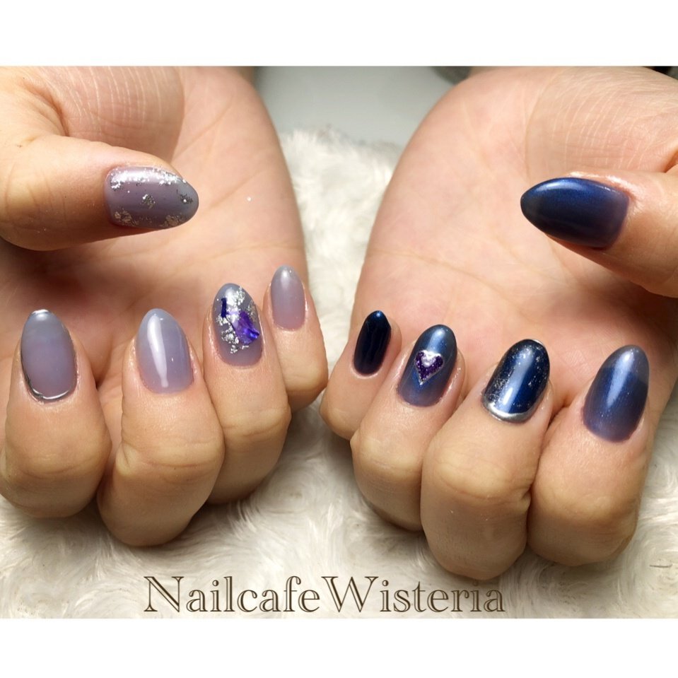 ライブ ハンド 水色 ブルー ネイビー Nailcafewisteriaのネイルデザイン No ネイルブック