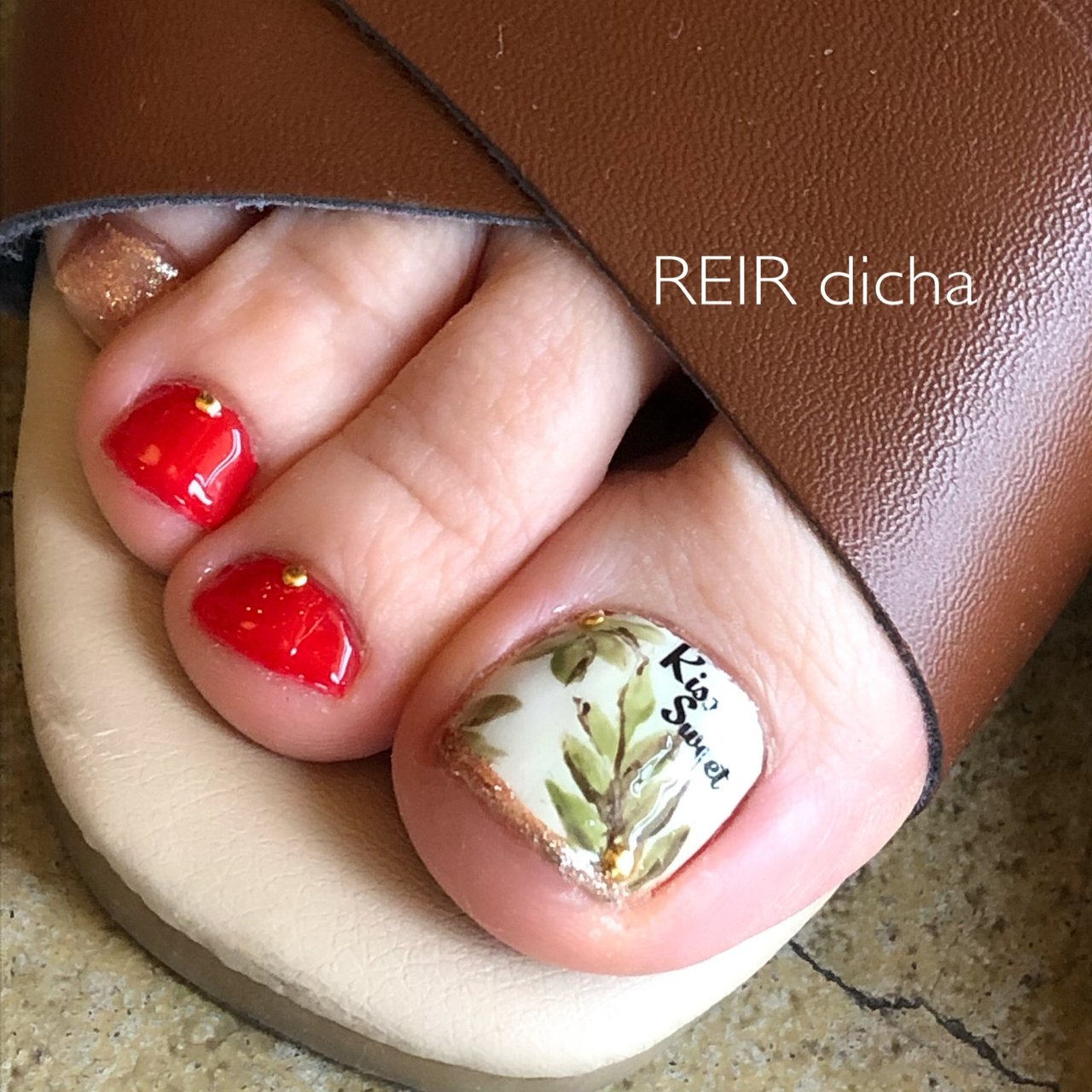 夏 海 リゾート フット ラメ レイールディッチャ ネイル スクールのネイルデザイン No ネイルブック