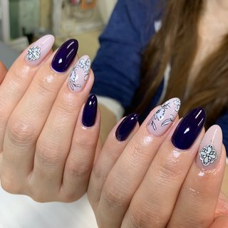 浴衣 お祭り 単色のネイルデザイン ネイルブック