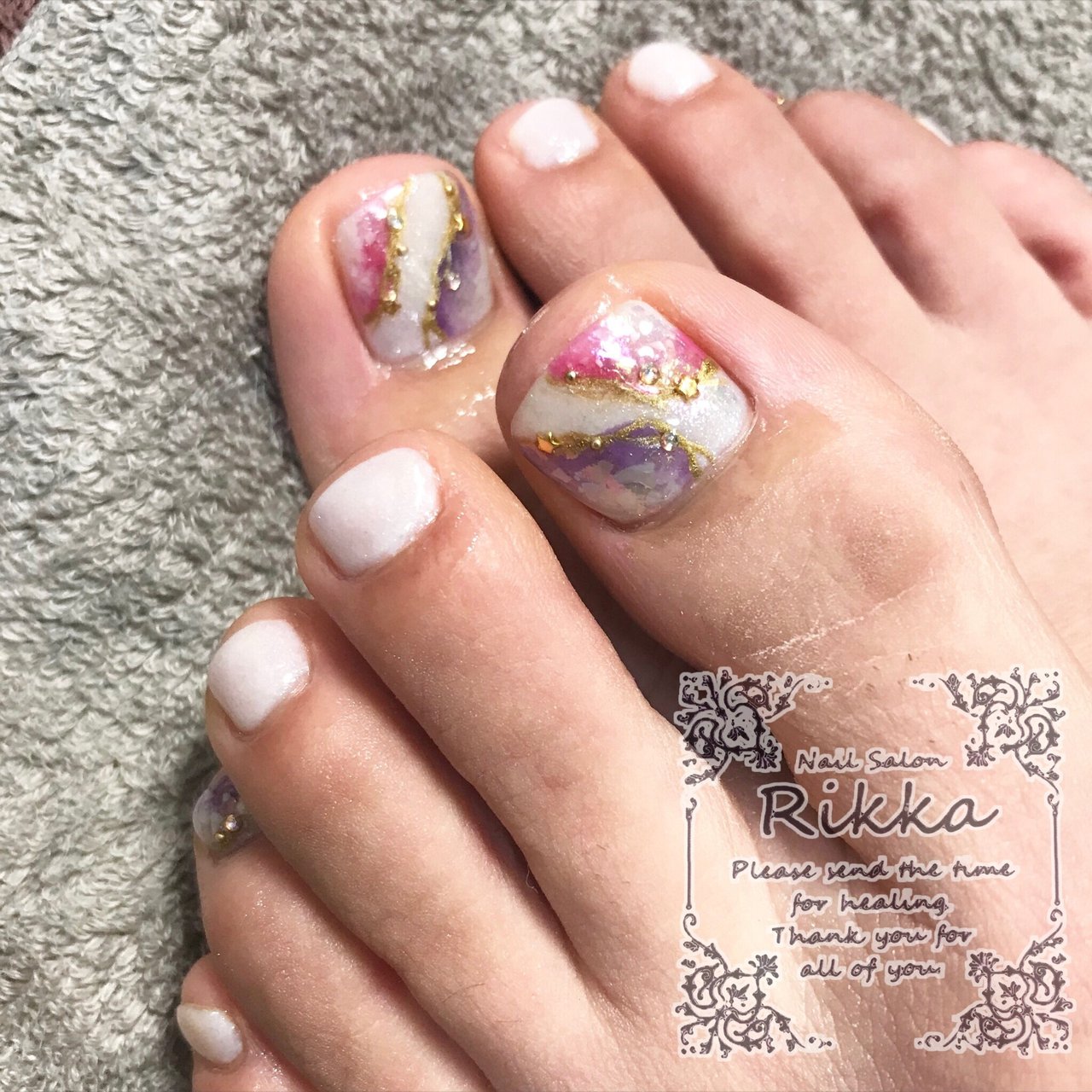 夏 オールシーズン 旅行 海 フット Nailsalon Rikkaのネイルデザイン