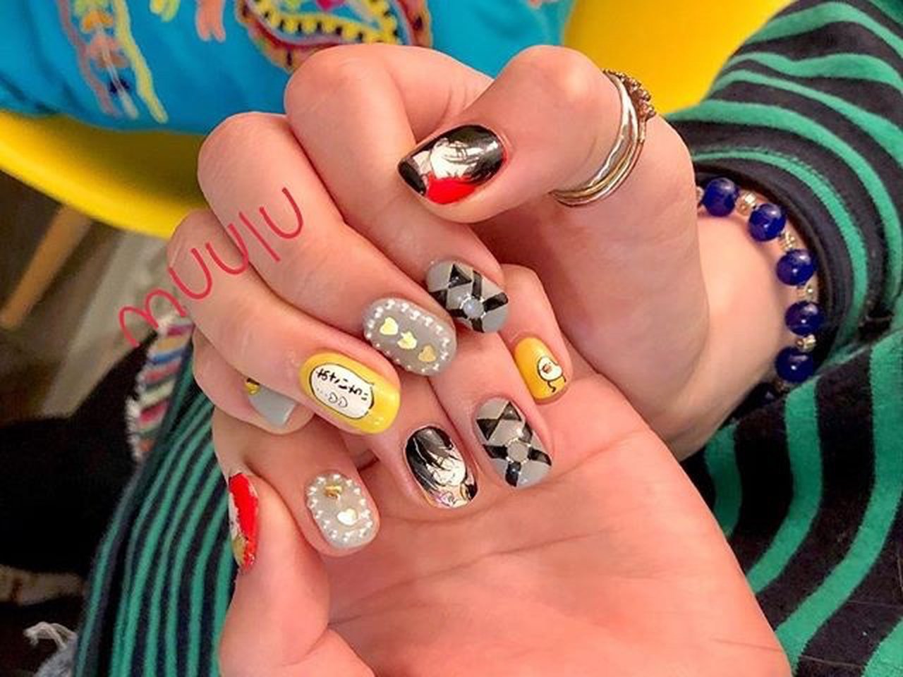 オールシーズン ハンド ワンカラー 痛ネイル キャラクター Nailsalon Muuluのネイルデザイン No ネイルブック