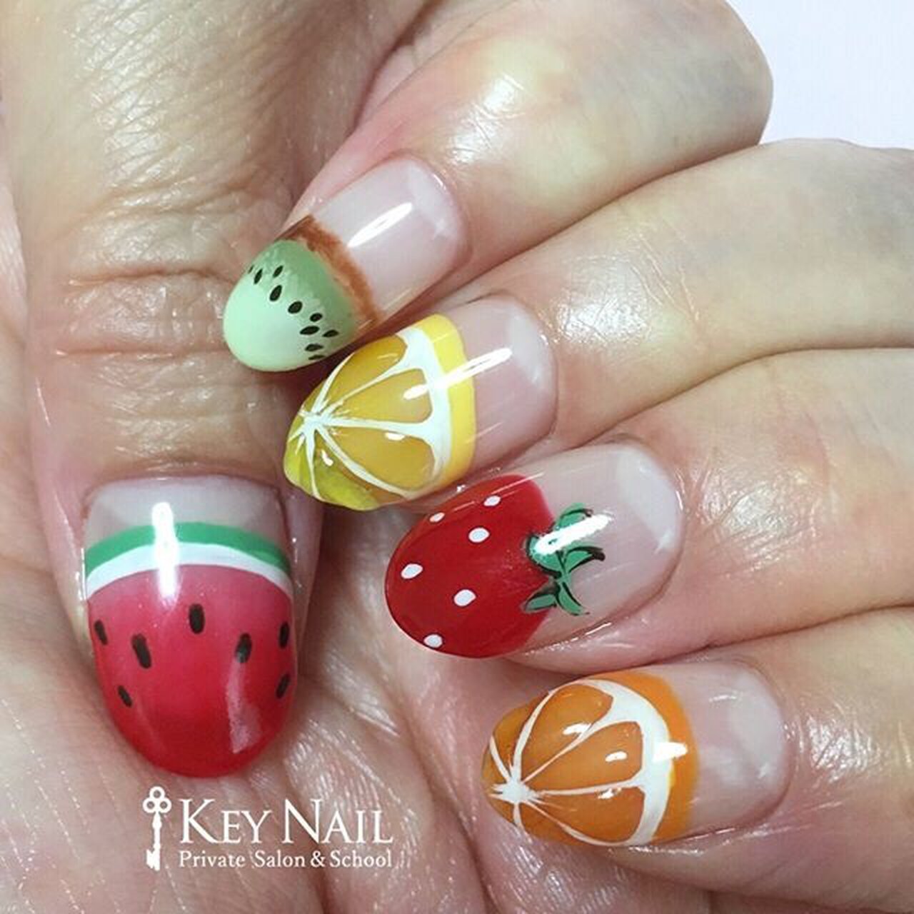 春 夏 スイーツ フルーツ レッド Keyのネイルデザイン No ネイルブック