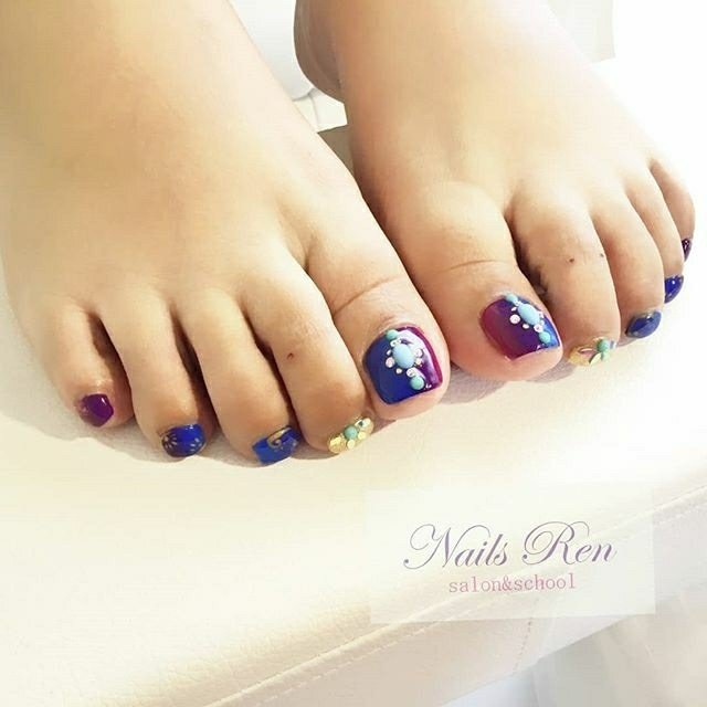 夏 旅行 海 リゾート フット Nails Ren 山口のネイルデザイン No ネイルブック