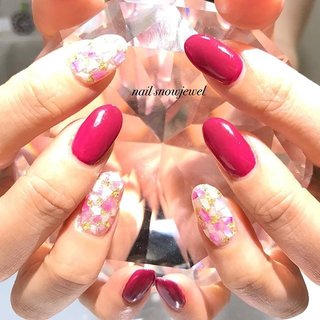 ６９９ネイルチップ スワロフスキー 赤 プッチ柄 ♡A Nail♡-