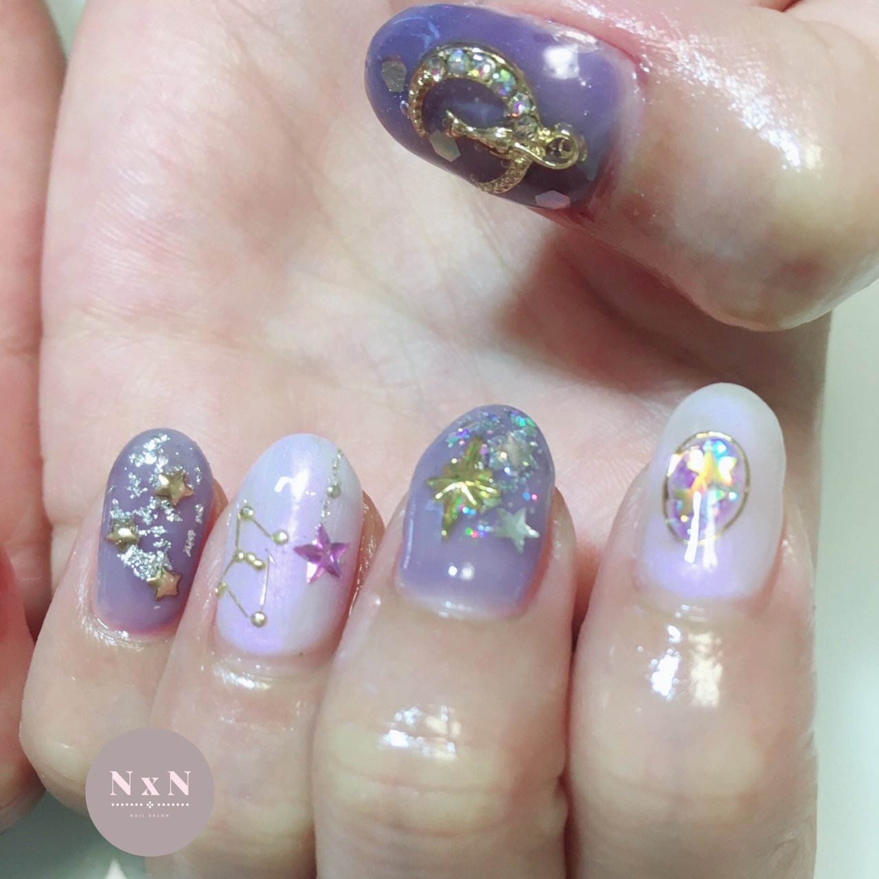 夏 七夕 ハンド ラメ 星 Nail Salon N N Naoのネイルデザイン No ネイルブック