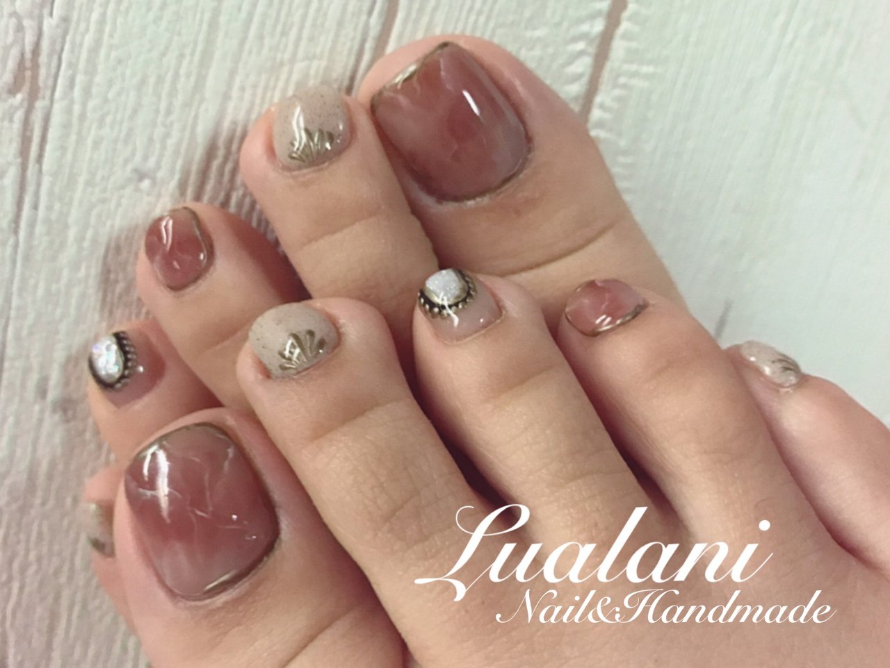 夏/リゾート/フット/大理石/ニュアンス - lualani_nailのネイル 