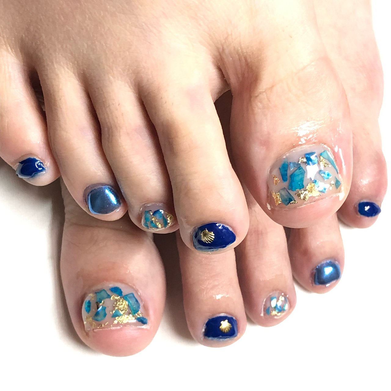 夏 海 リゾート 浴衣 フット モゾ近く 北名古屋 A Nailのネイルデザイン No ネイルブック