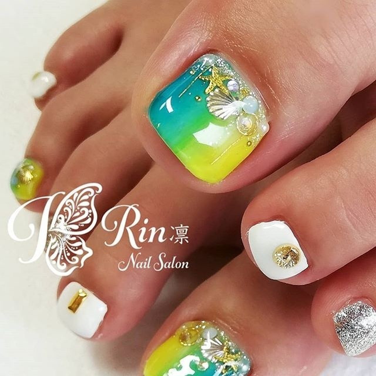 夏 旅行 海 リゾート フット Rin Nailのネイルデザイン No ネイルブック