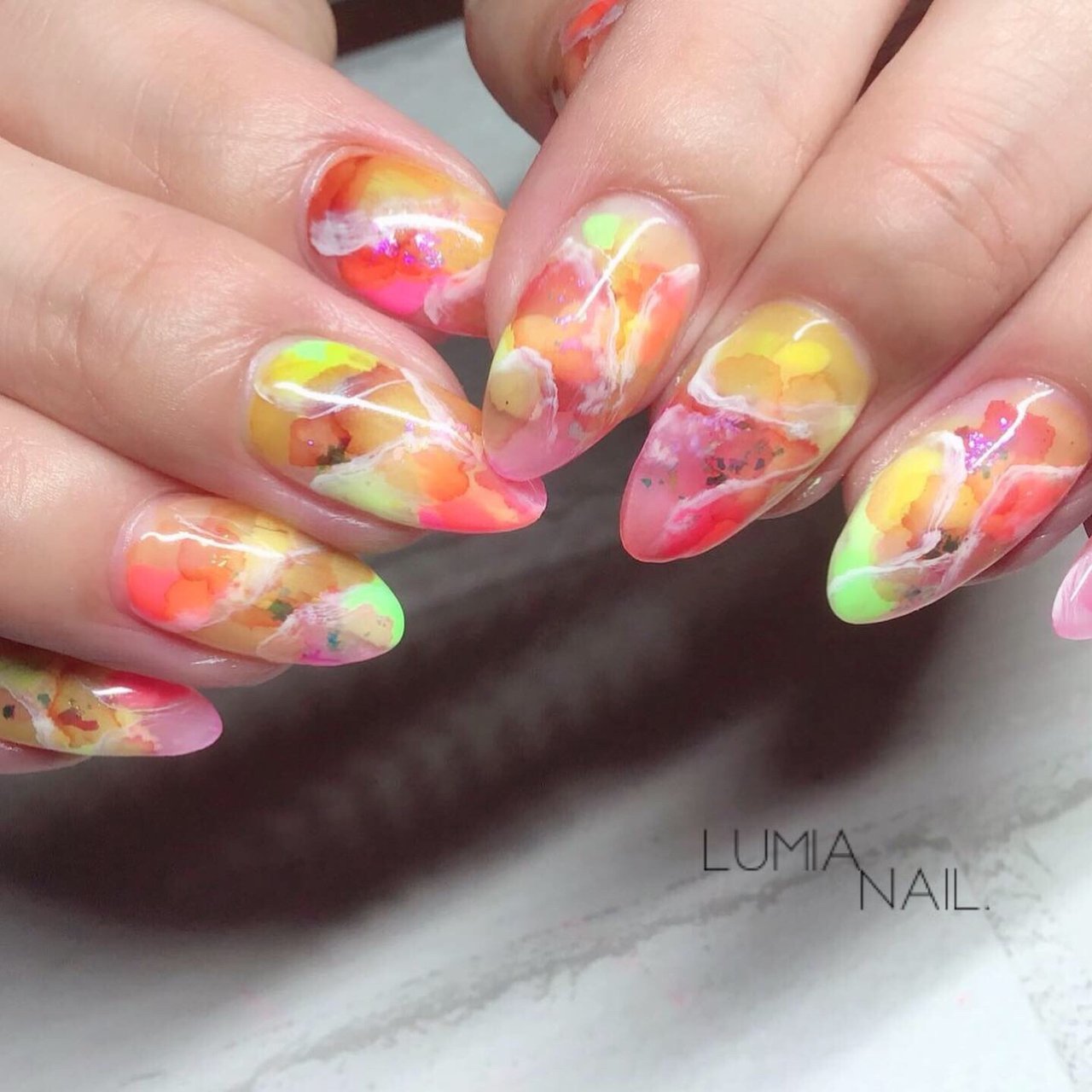 夏/海/リゾート/ハンド/タイダイ - LUMIA NAILのネイルデザイン[No 