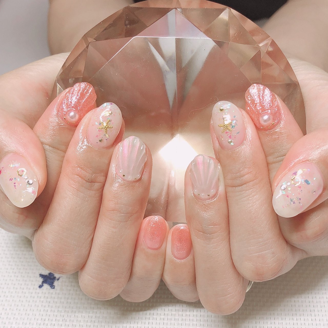 夏 海 リゾート 浴衣 ハンド Crystal R Nail Salon のネイルデザイン No ネイルブック