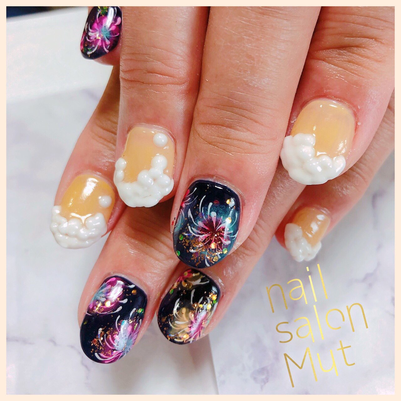 夏 旅行 海 浴衣 ハンド Mut ムート のネイルデザイン No ネイルブック