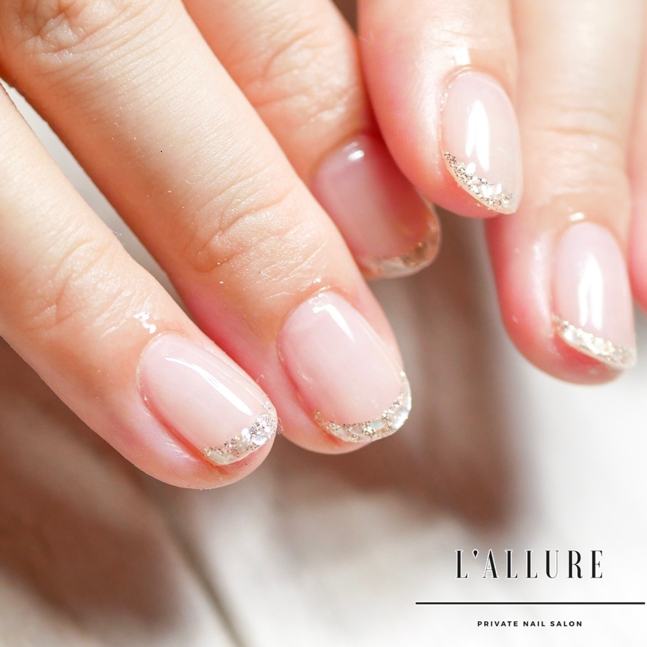 夏 オールシーズン シンプル フレンチ シェル Nail Salon Lallure のネイルデザイン No ネイルブック