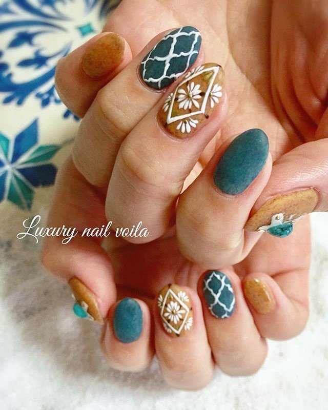 夏 ハンド ボヘミアン エスニック ショート Nailist Makiのネイルデザイン No ネイルブック