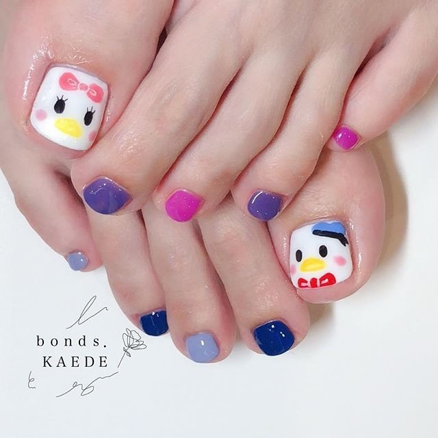 夏 冬 海 フット キャラクター Bonds Kaedeのネイルデザイン No 442 ネイルブック