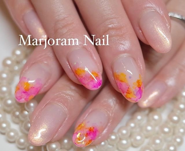 オールシーズン ハンド グラデーション ロング ジェル Marjoramnailのネイルデザイン No ネイルブック