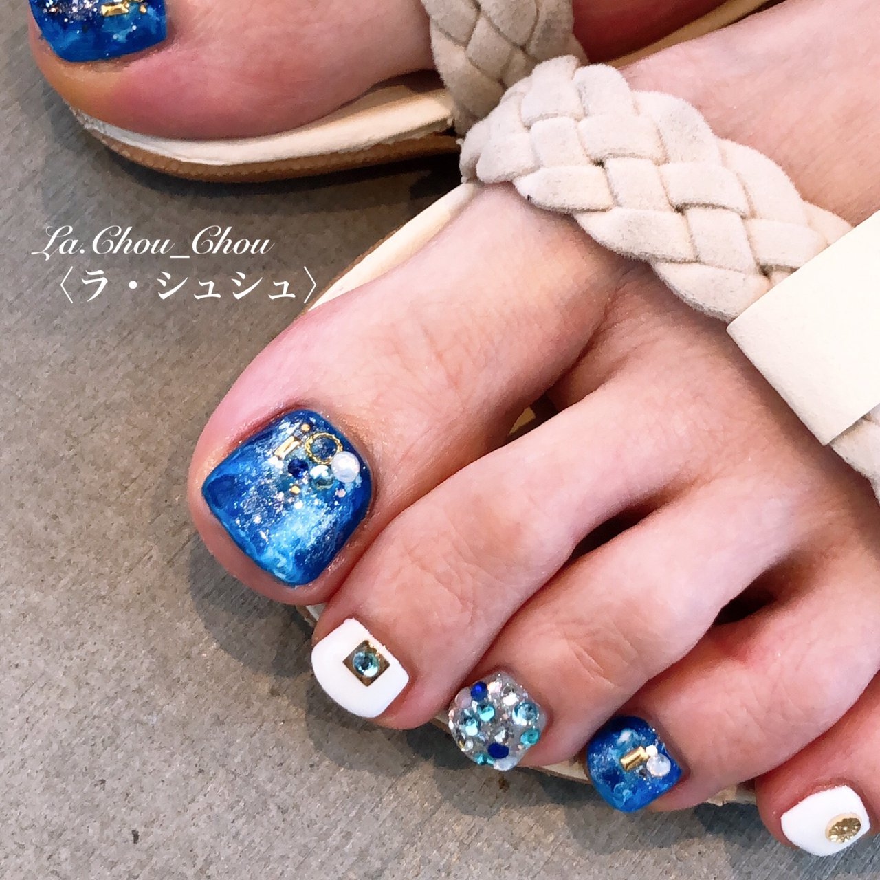 夏 海 リゾート 浴衣 フット Chouchou8657のネイルデザイン No ネイルブック