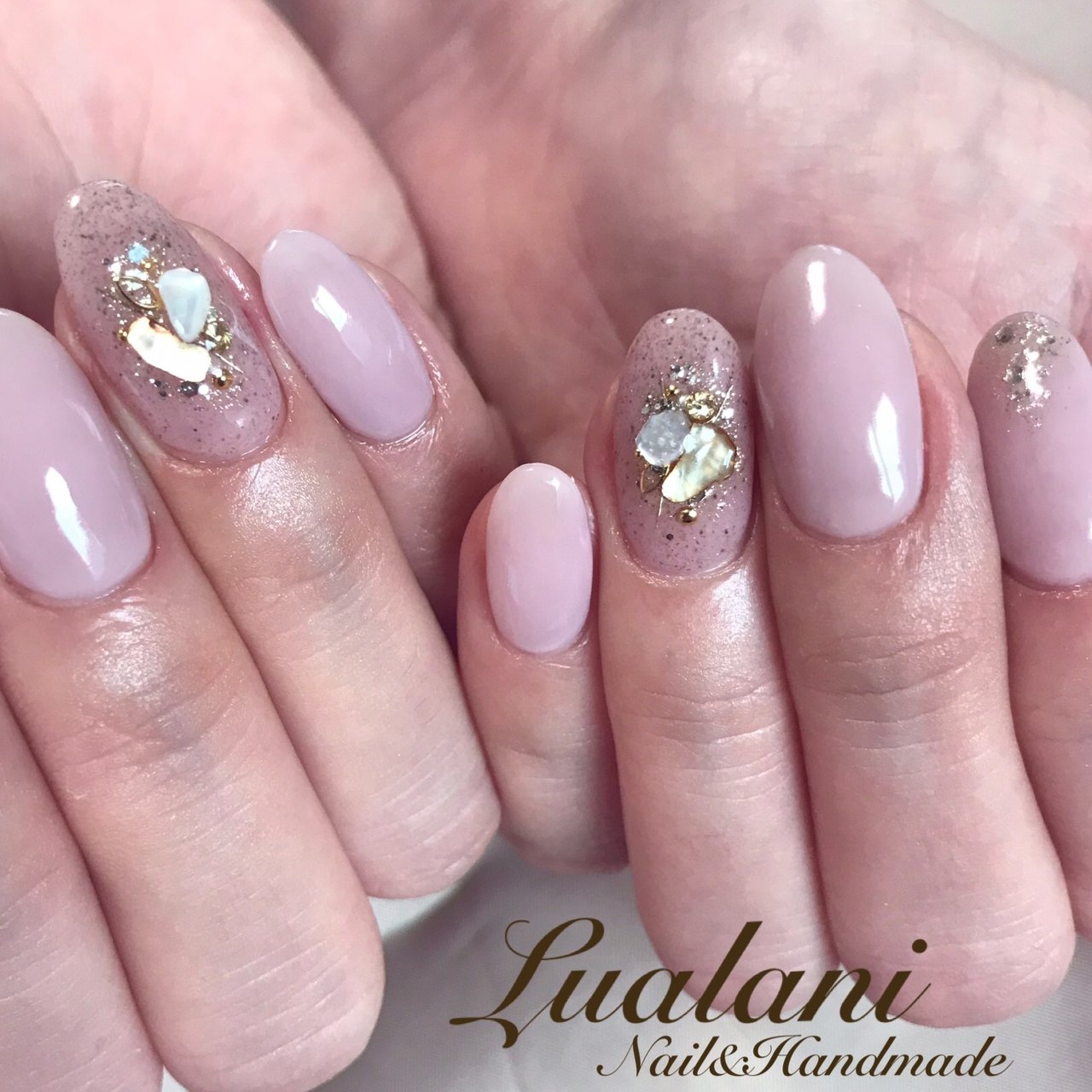 夏 ハンド シェル ピンク ジェル Lualani Nailのネイルデザイン No ネイルブック