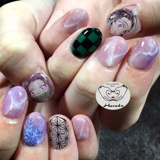 鬼滅の刃ネイル✨ #鬼滅の刃
#鬼滅の刃ネイル
#藤の花 
#フラワーネイル
#麻の葉模様 
#市松模様
#和柄ネイル
#天然石ネイル
#痛ネイル
#アニメネイル
#個性派ネイル 
#手描き
#手描きアート
#ネイル
#大分
#大分ネイル
#大分ネイルサロン 
#ネイル大分
#別府市
#別府市ネイル
#別府市ネイルサロン 
#ネイル別府市
#NAIL&FACIALsalonHarada
#ネイルアンドフェイシャルサロンハラダ 
#パーフェクトフィルイン
#パーフェクトフィルイン別府
#パーフェクトフィルイン大分
#アセトンは使いません #オールシーズン #ハロウィン #女子会 #ハンド #フラワー #痛ネイル #大理石 #ニュアンス #和柄 #ショート #ピンク #グリーン #パープル #ジェルネイル #お客様 #NAIL&FACIAL salon Harada #ネイルブック