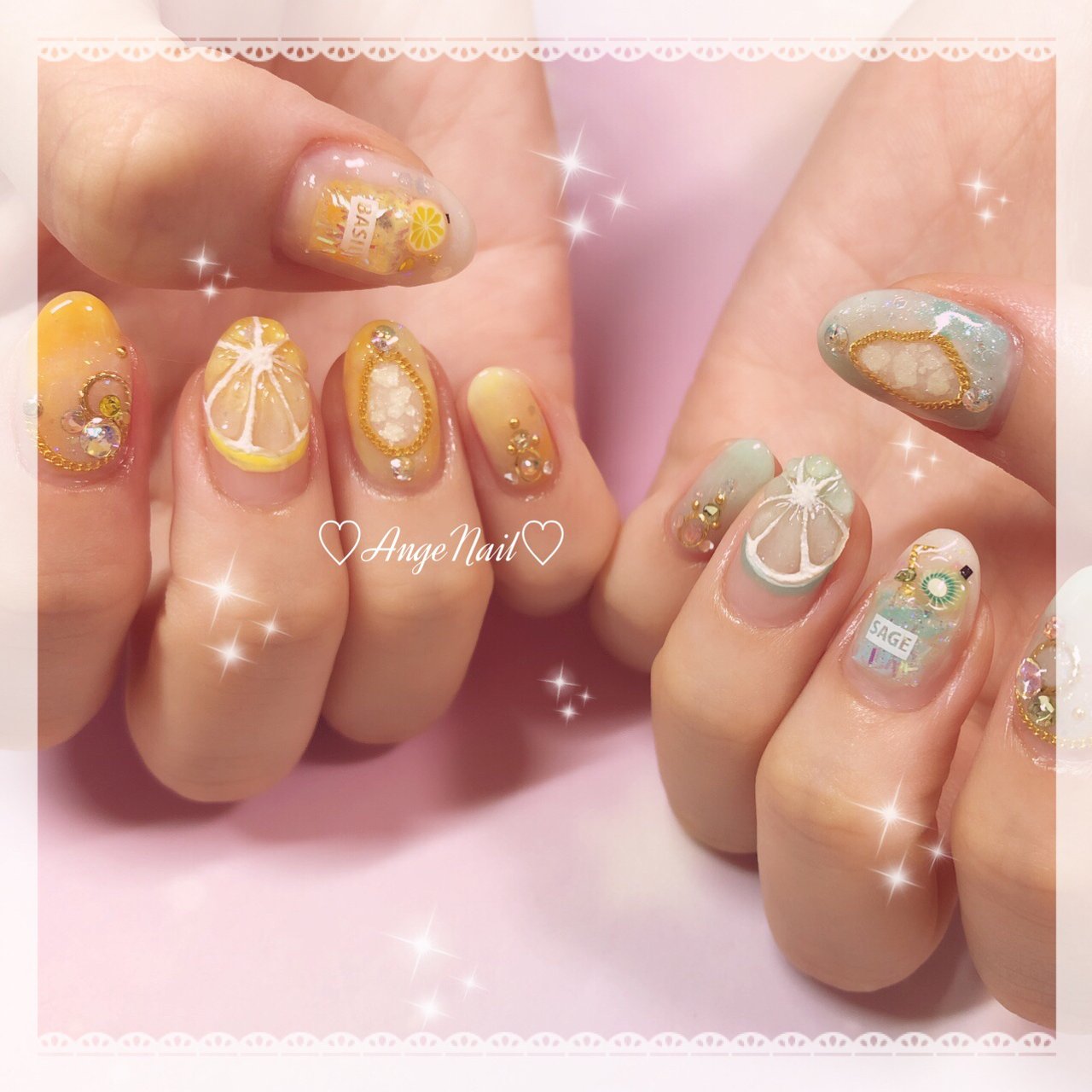 夏 ハンド ラメ 3d フルーツ Angenailのネイルデザイン No ネイルブック