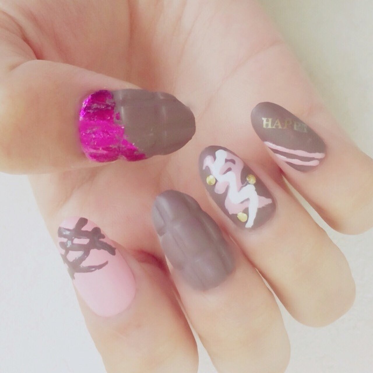 バレンタイン ハンド デコ スイーツ ホイル まにゃん のネイルデザイン No ネイルブック