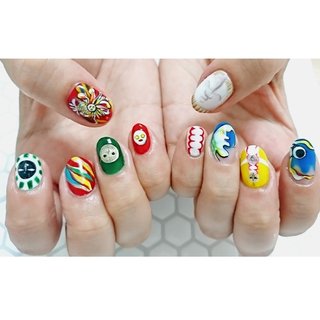 岡本太郎ネイルのネイルデザイン ネイルブック