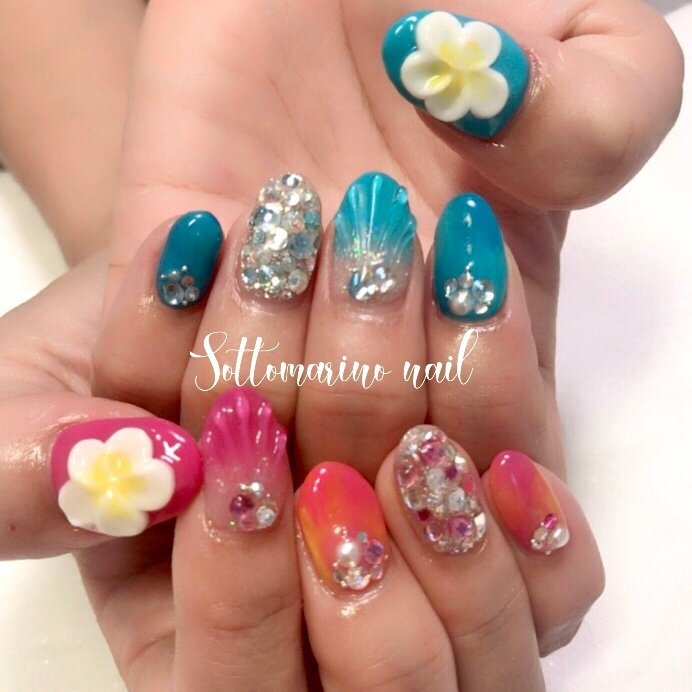 夏 海 リゾート 女子会 ハンド Sottomarino Nailのネイルデザイン No ネイルブック