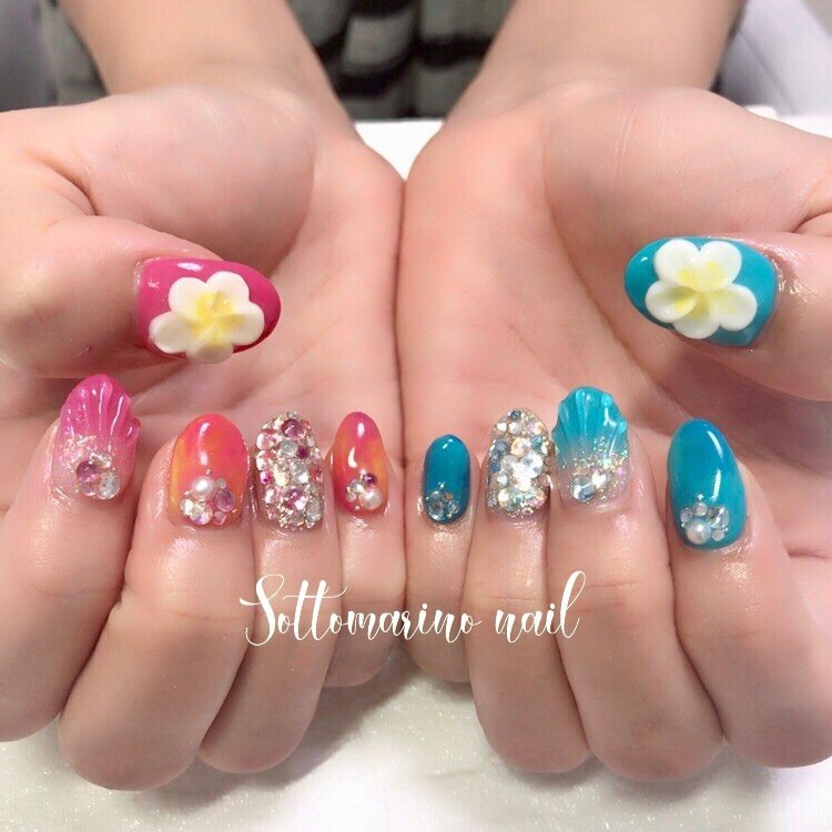 夏 海 リゾート 女子会 ハンド Sottomarino Nailのネイルデザイン No ネイルブック