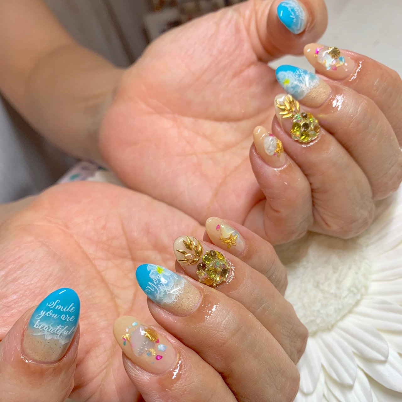 夏 旅行 海 リゾート ハンド Eriのネイルデザイン No ネイルブック