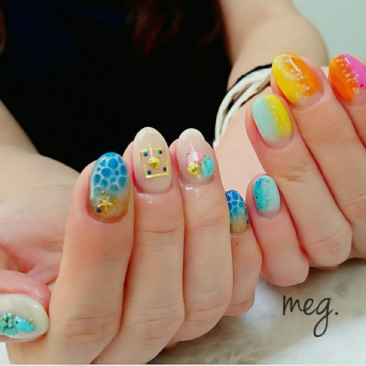 夏 旅行 海 リゾート ハンド Meguppeのネイルデザイン No ネイルブック