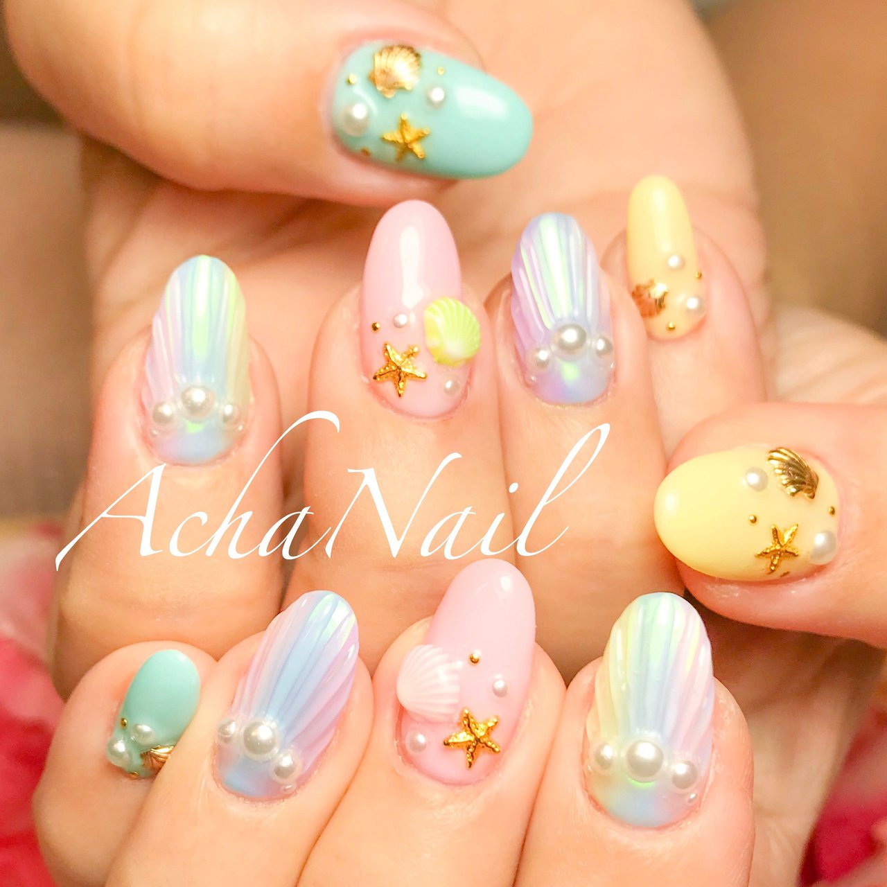 夏 旅行 海 リゾート ハンド Achanail 池袋ネイルサロンのネイルデザイン No ネイルブック