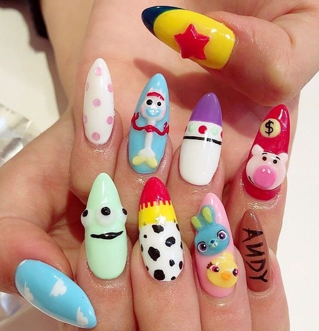 夏 オールシーズン ハンド キャラクター 3d Nailsgogo Shibuya Nailsalonのネイルデザイン No ネイルブック