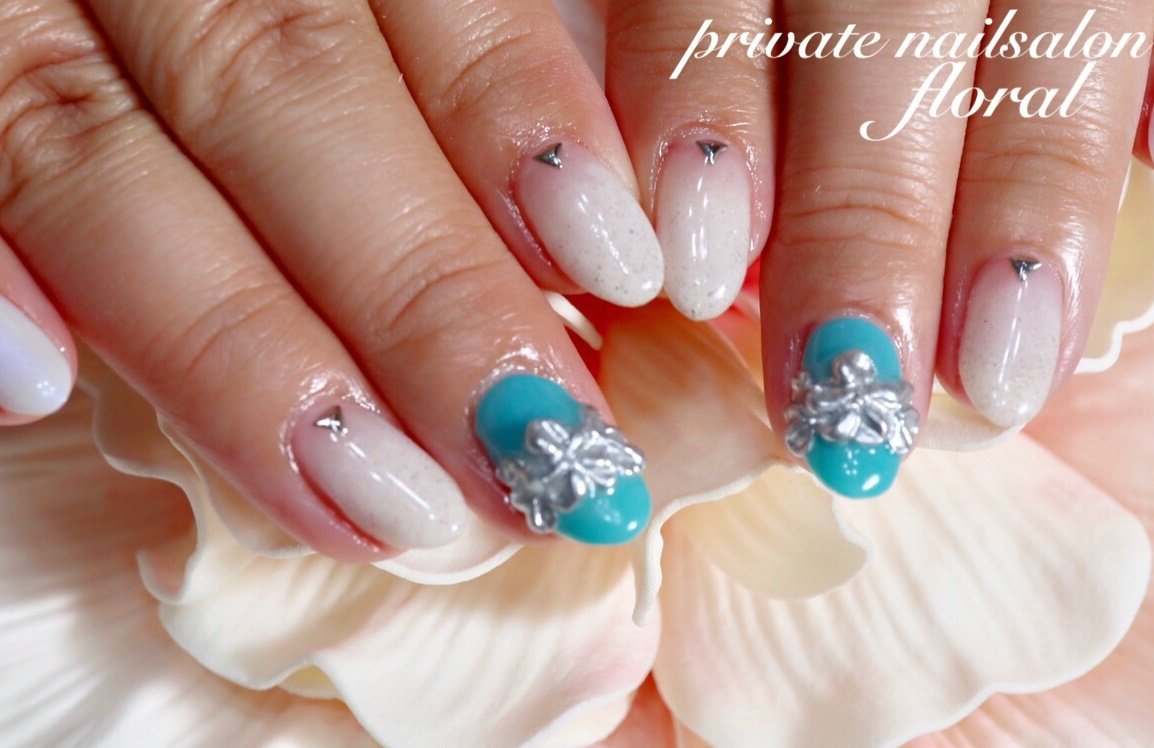 夏 オールシーズン 海 リゾート ハンド Private Nailsalon Floral