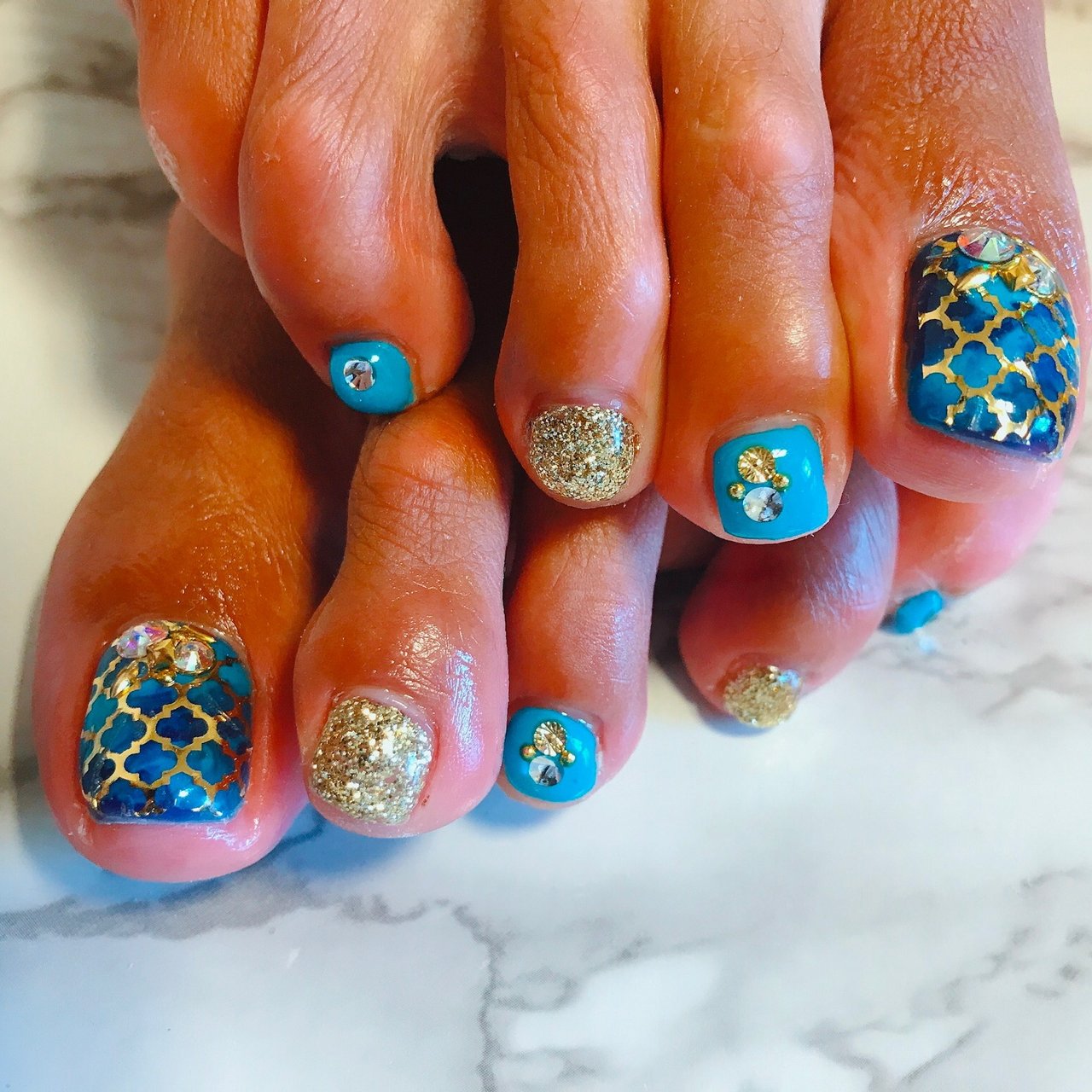 夏/旅行/海/リゾート/フット - yummyのネイルデザイン[No.4511058