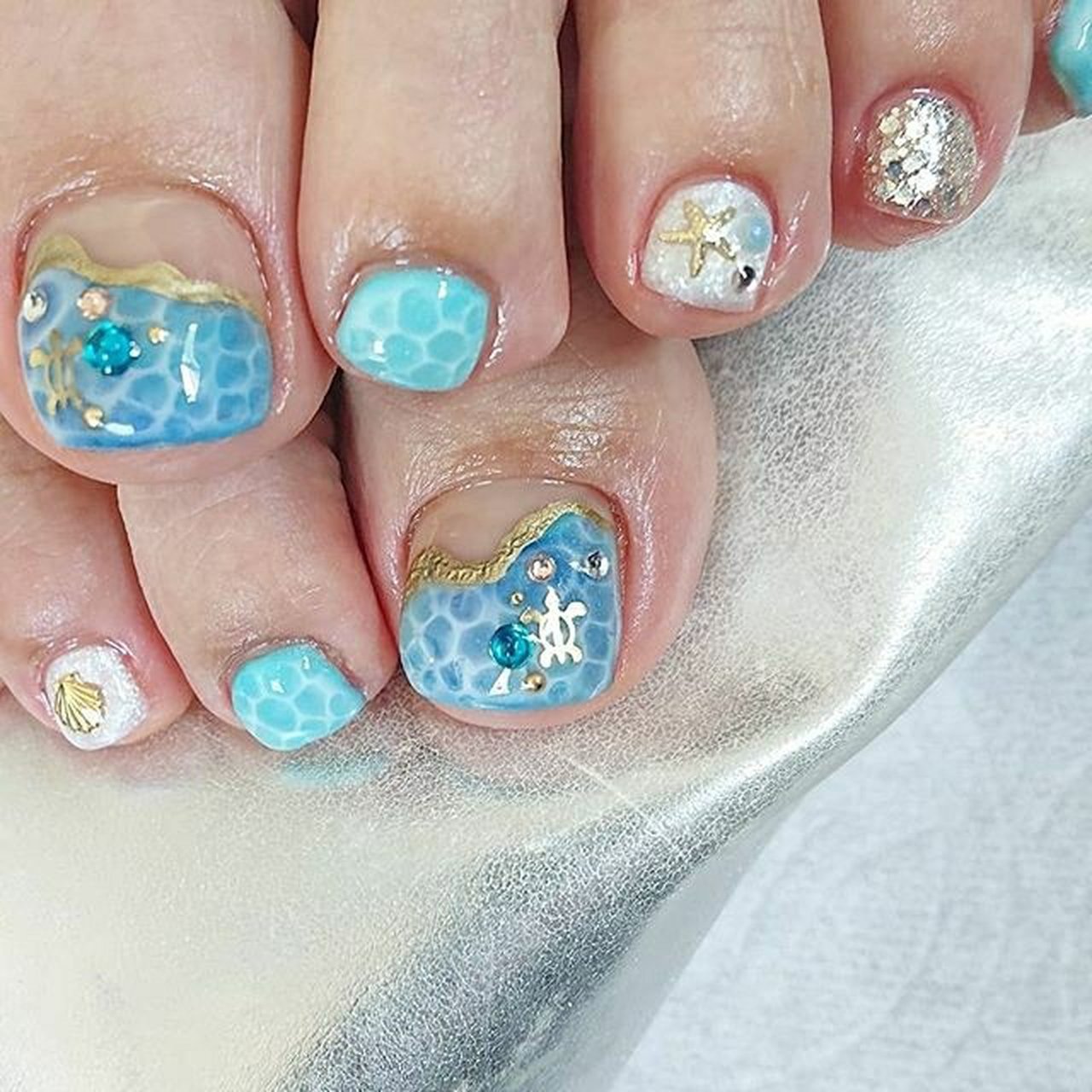 夏/海/リゾート/浴衣/フット - miccheeのネイルデザイン[No.4511976