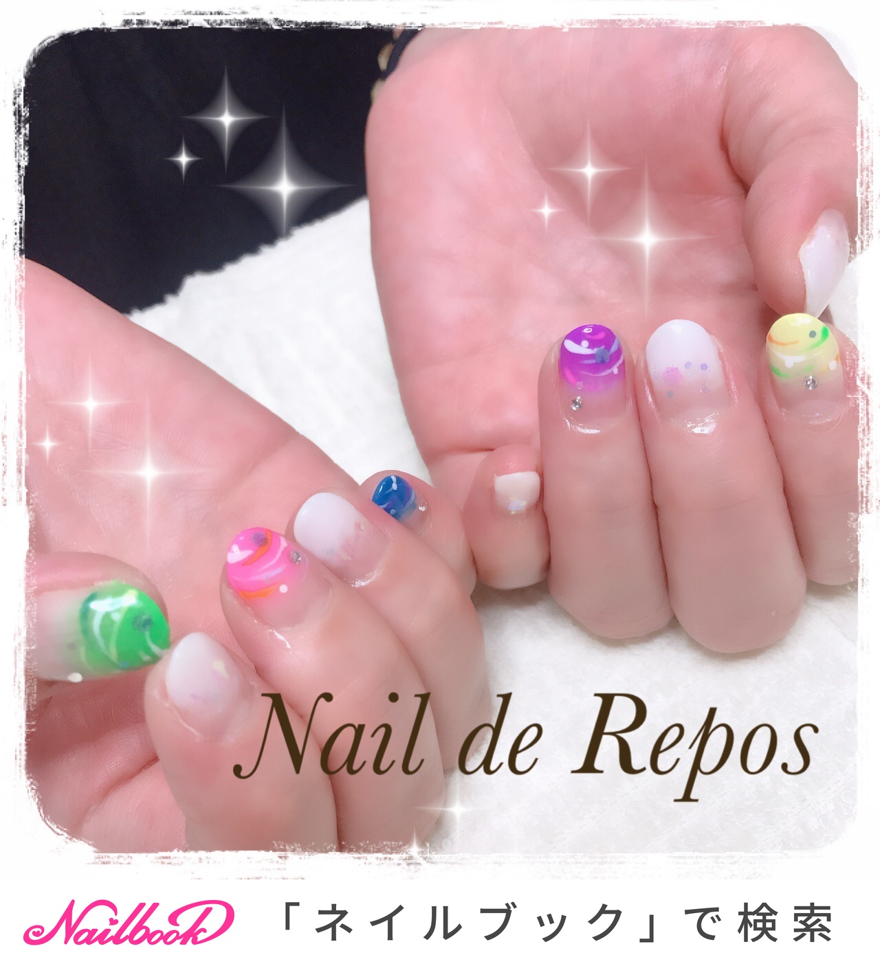 夏/ハンド/カラフル - Nail de Repos〜ルポ〜のネイルデザイン[No
