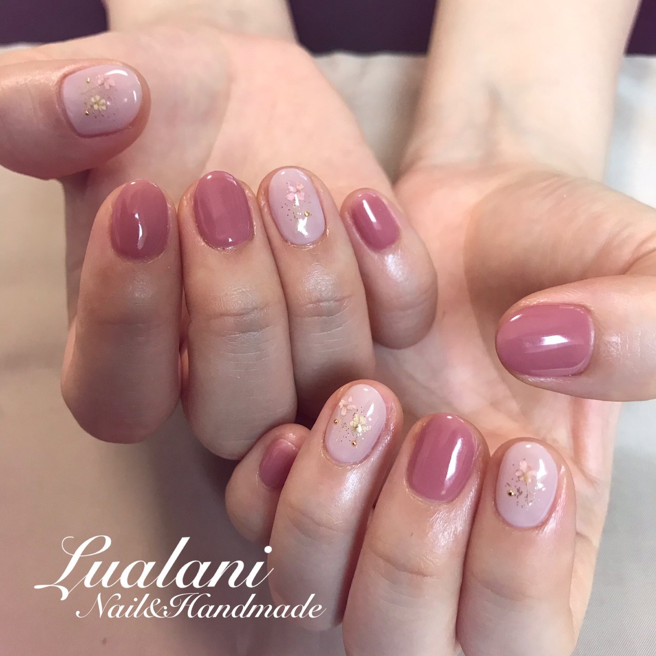 オールシーズン デート ハンド 押し花 ショート Lualani Nailのネイルデザイン No ネイルブック