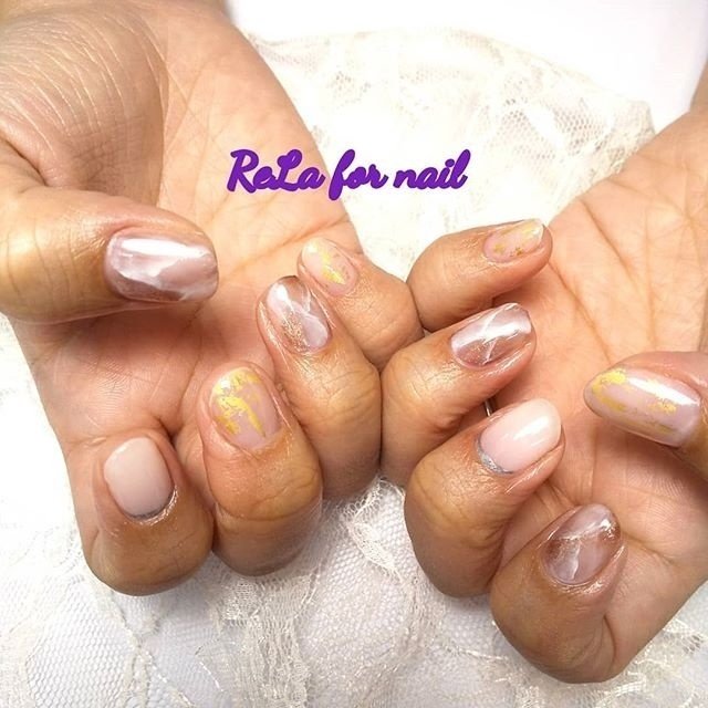 大理石 ホワイト ブラウン Rela For Nail リラ のネイルデザイン No ネイルブック