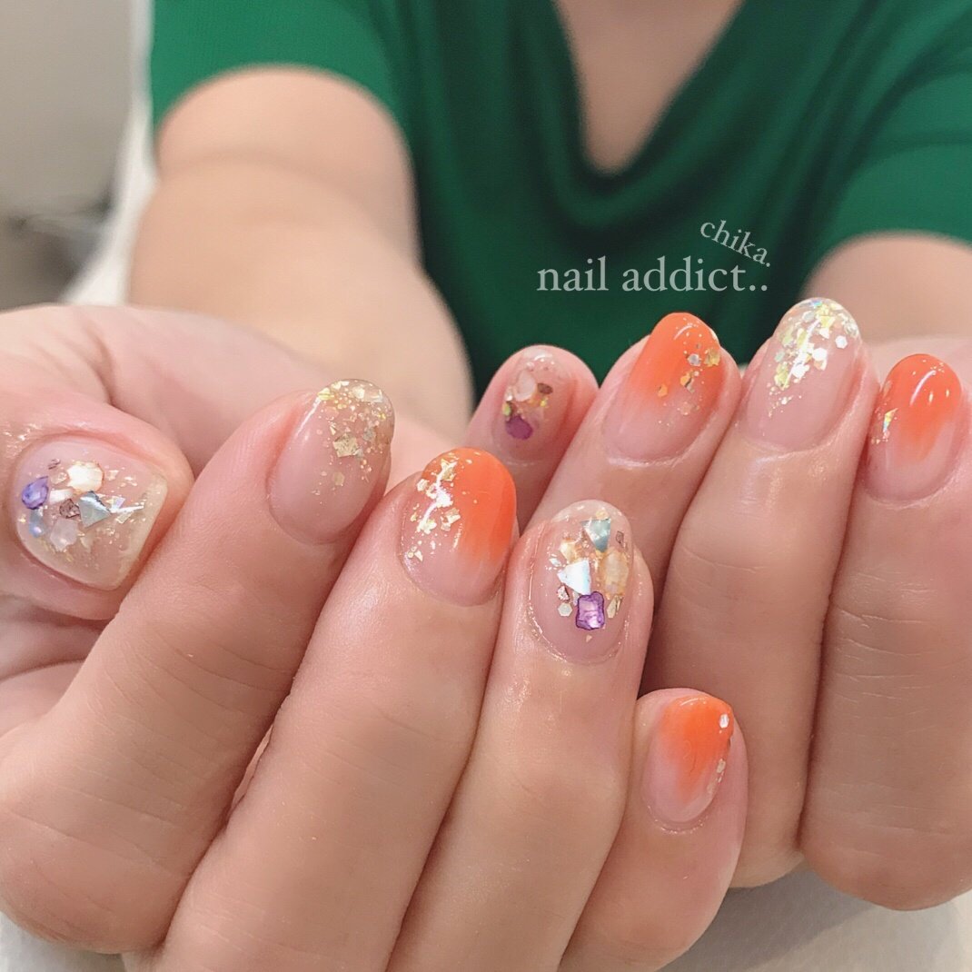 夏 旅行 リゾート 女子会 ラメ Nail Addict ネイルアディクト 大人の為のネイルサロン下関のネイルデザイン No ネイルブック