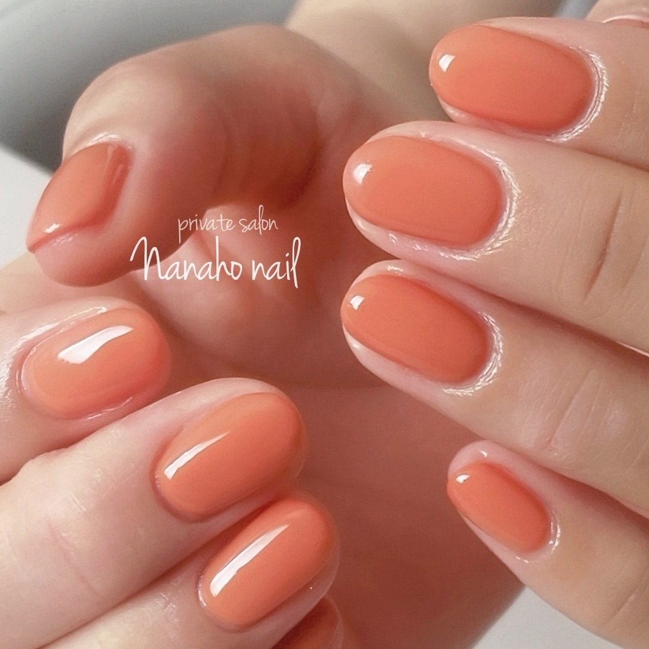 ハンド/ワンカラー/ショート/オレンジ/ジェルネイル - Nanaho☆nail
