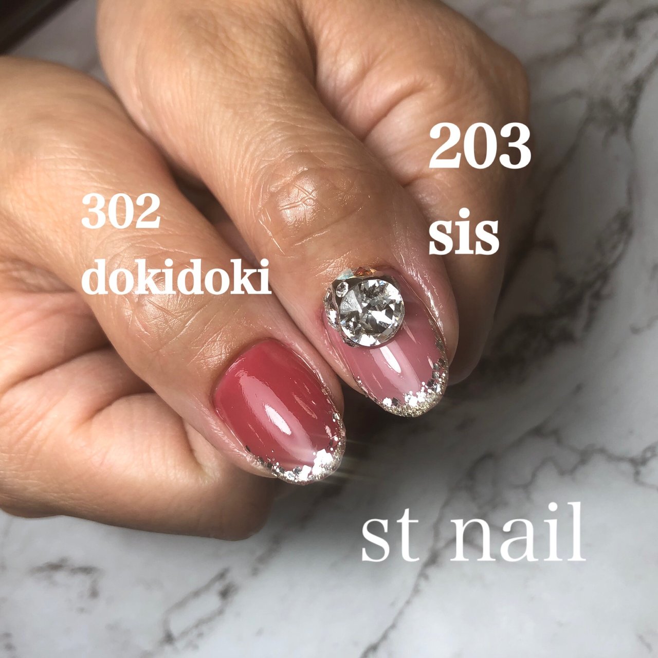 ハンド ピンク レッド シルバー ジェル St Nail Stのネイルデザイン No ネイルブック