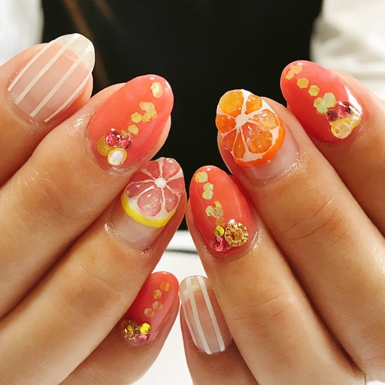 春 夏 オールシーズン リゾート スイーツ Style8のネイルデザイン No ネイルブック