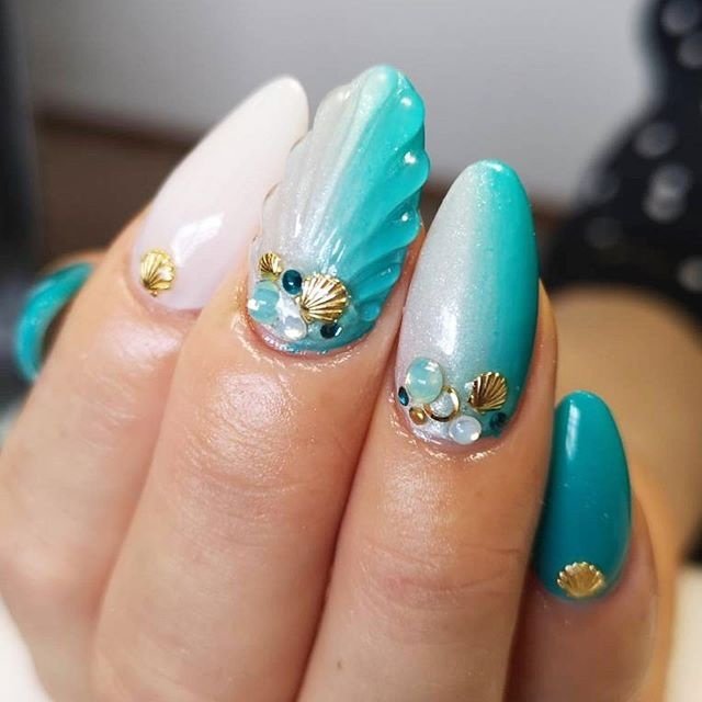 夏 海 リゾート 浴衣 ハンド Ecn Nailのネイルデザイン No ネイルブック