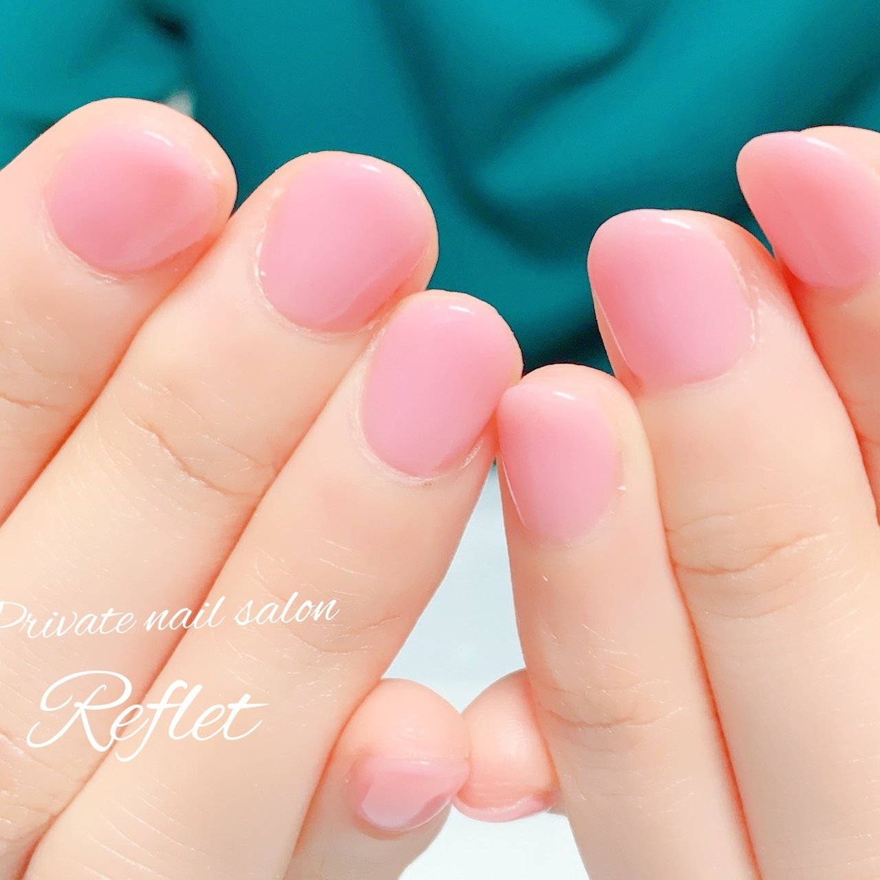 オールシーズン ハンド ワンカラー ショート ピンク Reflet Nail ルフレ のネイルデザイン No ネイルブック