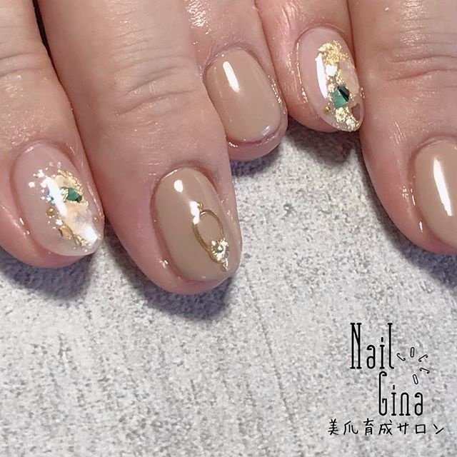 夏 秋 オフィス ブライダル ハンド Nail Gina Coccoネイルジーナ こっこのネイルデザイン No 4530650 ネイルブック