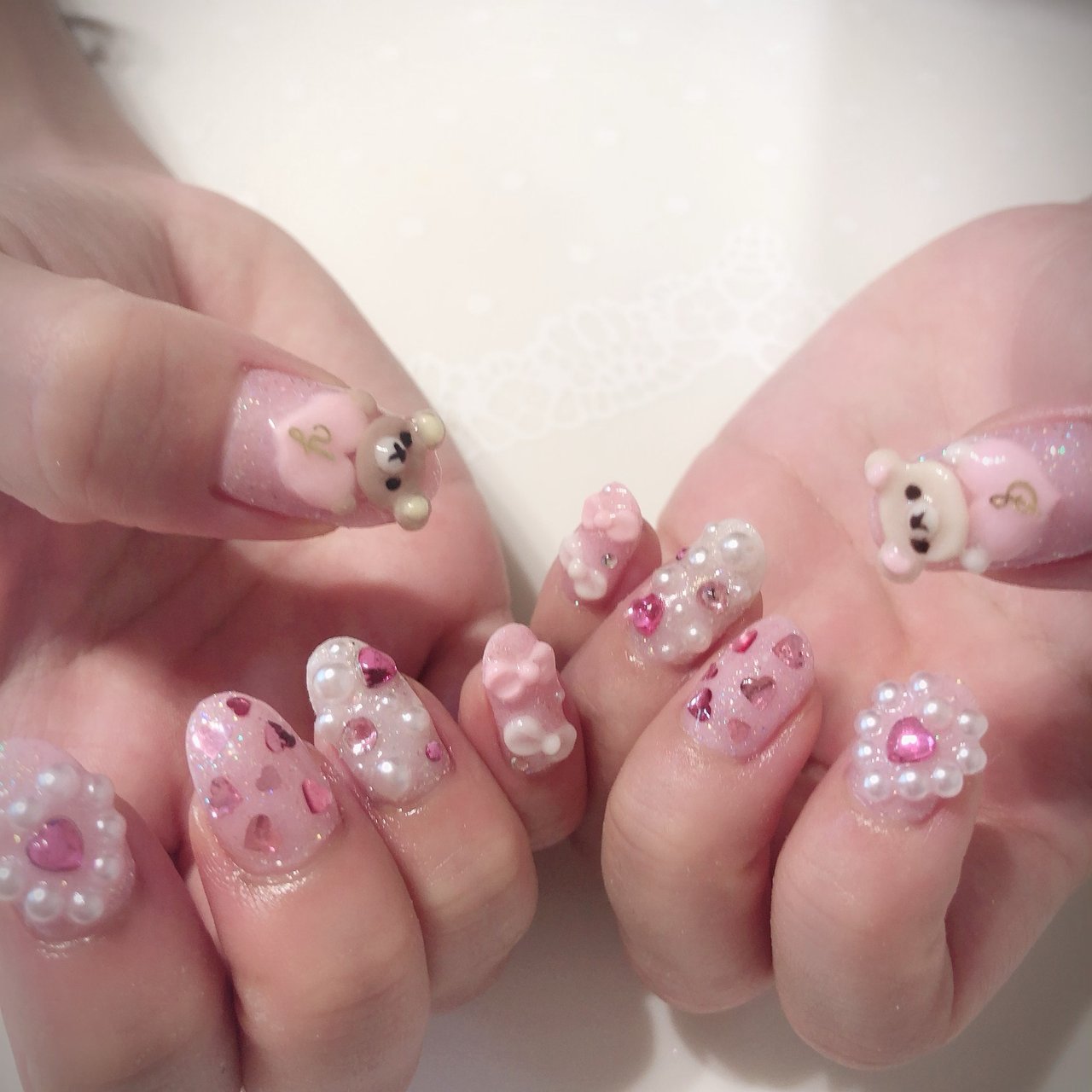 オールシーズン 女子会 ハンド ラメ ビジュー Kupulau Nail Haruのネイルデザイン No 4531554 ネイルブック