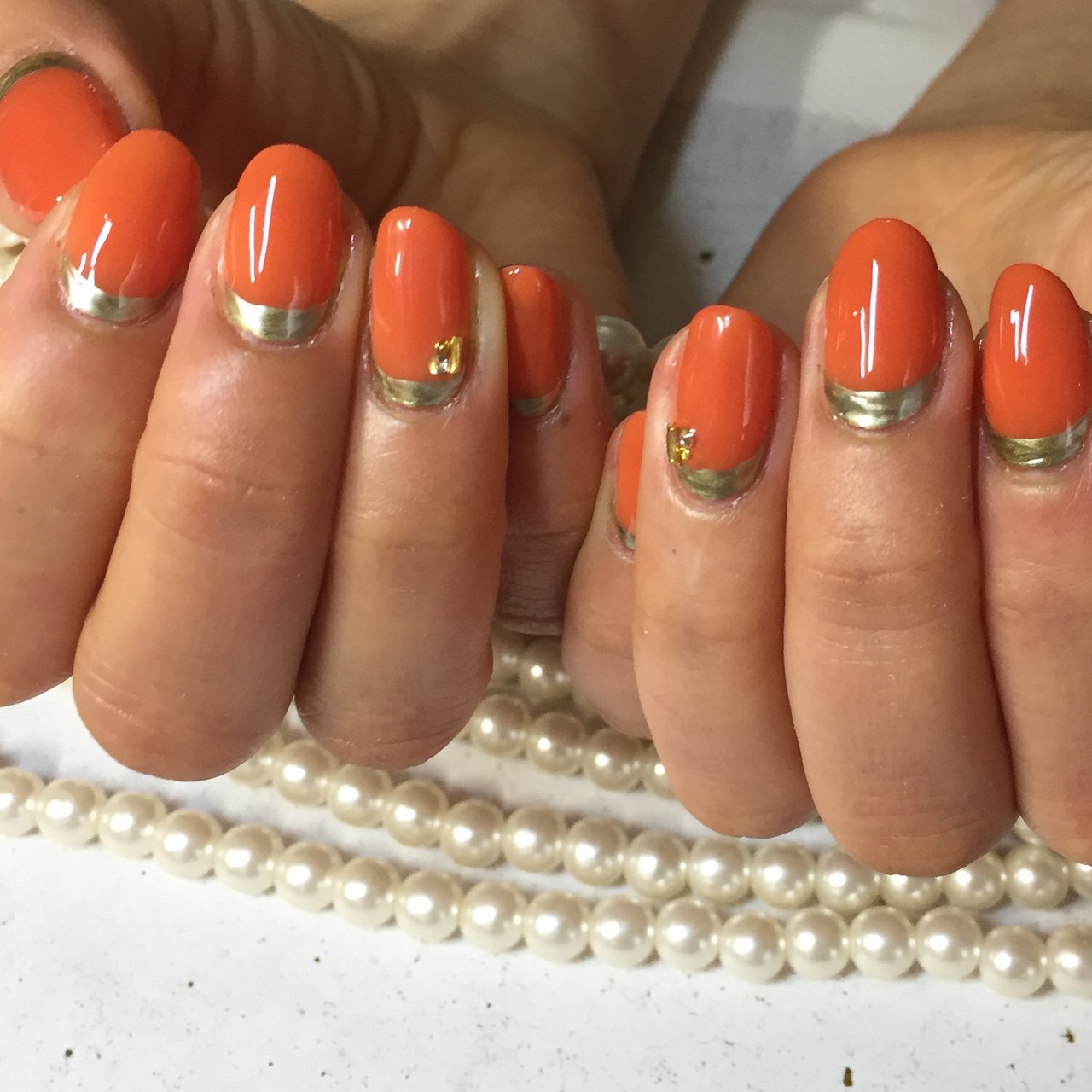 夏 パーティー 女子会 ハンド 変形フレンチ Nailroom Memoryのネイルデザイン No ネイルブック