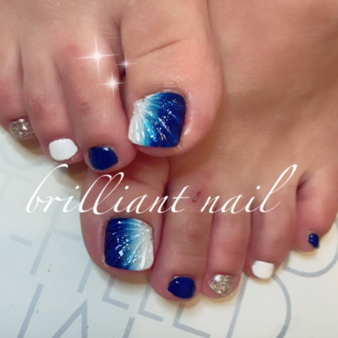 夏 海 リゾート フット グラデーション Brilliantnailのネイルデザイン No ネイルブック