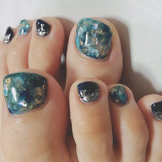 フットネイルチップ No.74 深海 奥行きシェル