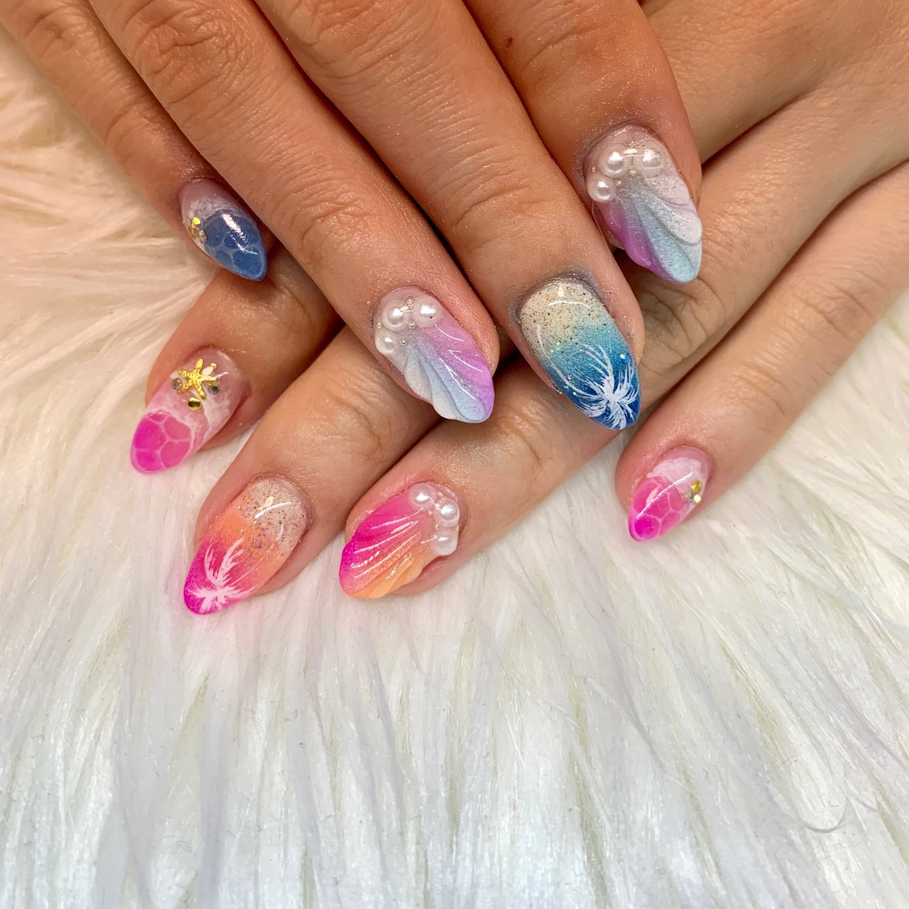 夏 海 リゾート グラデーション Grazie Amoreのネイルデザイン No ネイルブック