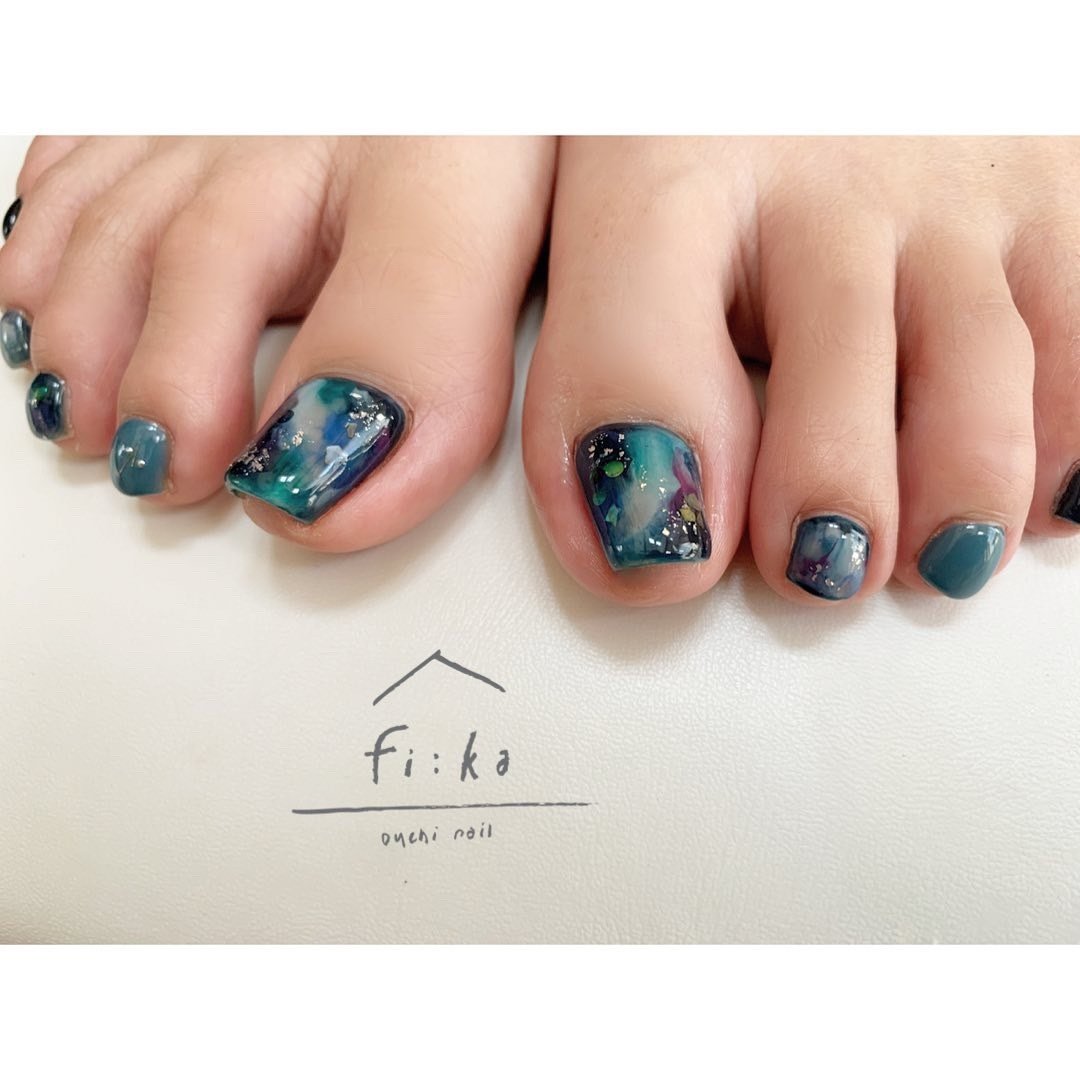 夏 七夕 リゾート 浴衣 フット Fikaのネイルデザイン No ネイルブック